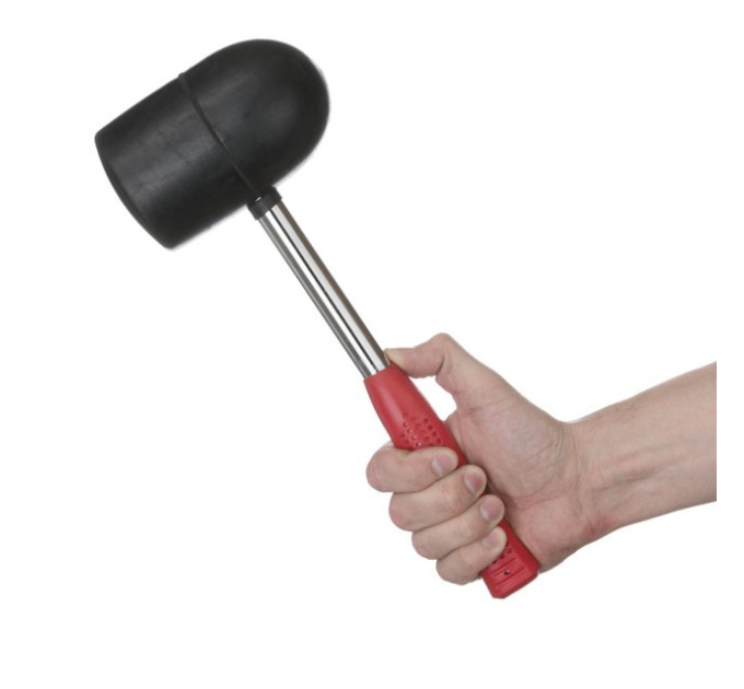 Киянка гумова 1250 г, чорна гума, металева ручка INTERTOOL HT-0228
