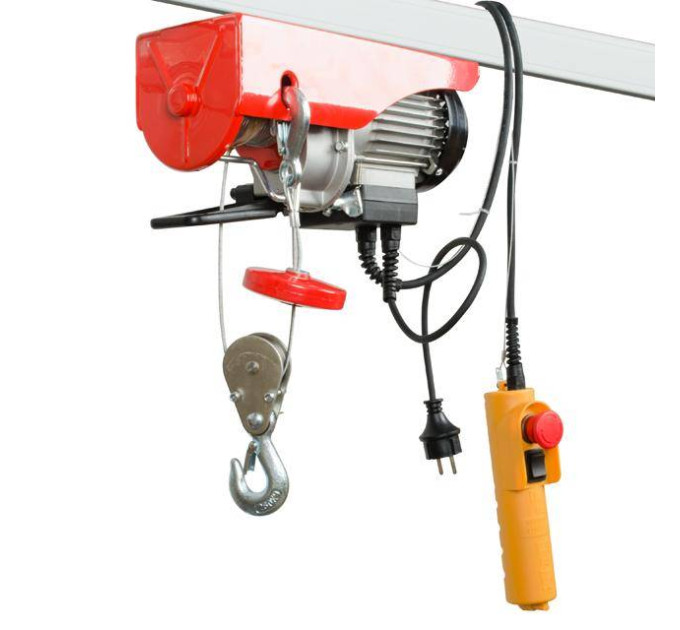 Лебедка электрическая 220/230 В, 500 Вт, 125/250 кг, тросик 3.0мм*12 м INTERTOOL GT1481