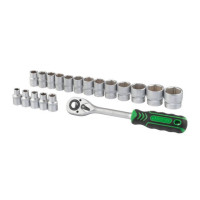 Набор головок 8-32 мм, 1/2", рукоятка с храповым механизмом, 19 ед. INTERTOOL ET-6019