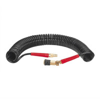 Шланг BLACK M-Flex STORM, 10 м, 5,5*8 мм, спиральный полиуретановый с поворотным шарниром, латунными быстроразъемными соединениями INTERTOOL PT-1790 Шланг BLACK M-Flex STORM, 10 м, 5,5*8 мм, спиральный полиуретановый с поворотным шарниром, латунными быстроразъемными соединениями INTERTOOL PT-1790