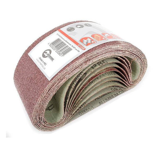 Лента шлифовальная 75*457 мм, К80, 10 ед. INTERTOOL BT-0308