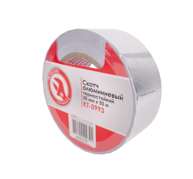 Скотч алюминиевый термостойкий 50 м, 50 мм INTERTOOL KT-0993