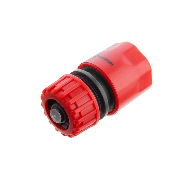 Коннектор 1/2" с аквастопом для шланга 1/2" INTERTOOL GE-1019