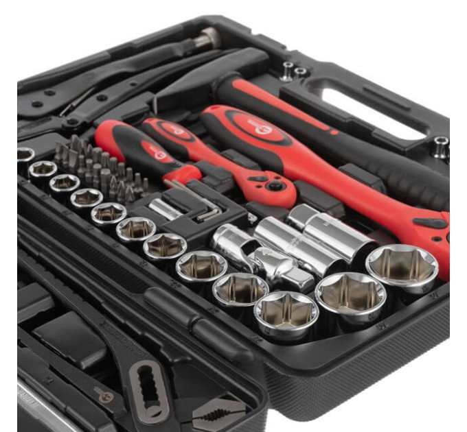 Профессиональный набор инструментов 1/2", 1/4", 72 ед. INTERTOOL ET-6073