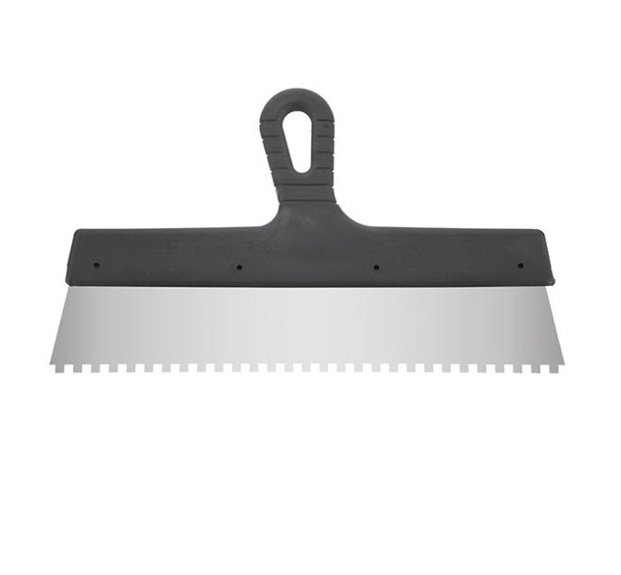 Шпатель из нержавеющей стали 350 мм, зубцы 6*6 мм INTERTOOL KT-2356