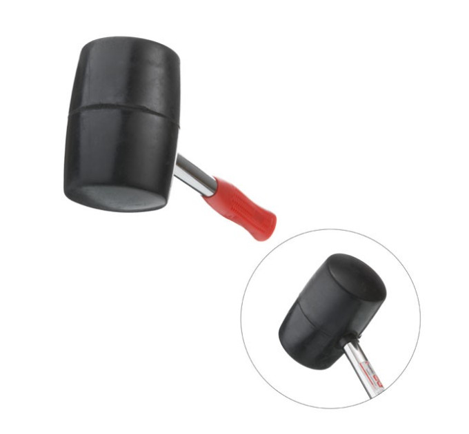 Киянка гумова 900 г, чорна гума, металева ручка INTERTOOL HT-0233