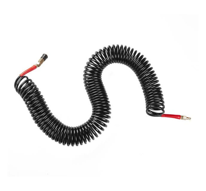 Шланг BLACK M-Flex STORM, 20 м, 6,5*10 мм, спиральный полиуретановый с поворотным шарниром, латунными быстроразъемными соединениями INTERTOOL PT-1795