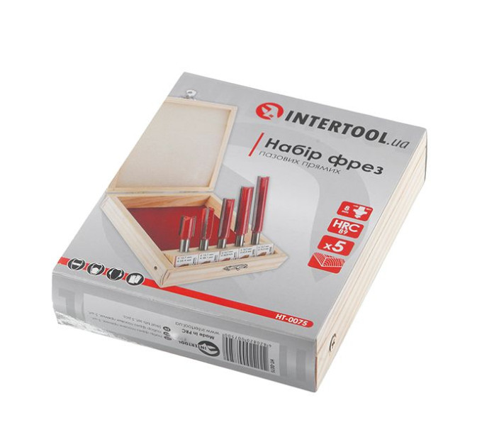 набор фрез пазовых прямых, 5 ед. INTERTOOL HT-0075