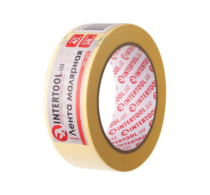 Стрічка малярська 38 мм, 40 м, жовта INTERTOOL DM-3840