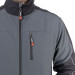 Куртка SOFTSHELL, темная серо-черная, трехслойная, ткань стрейч 300GSM 100D, с водо- и ветрозащитой, XXXL INTERTOOL SP-3136