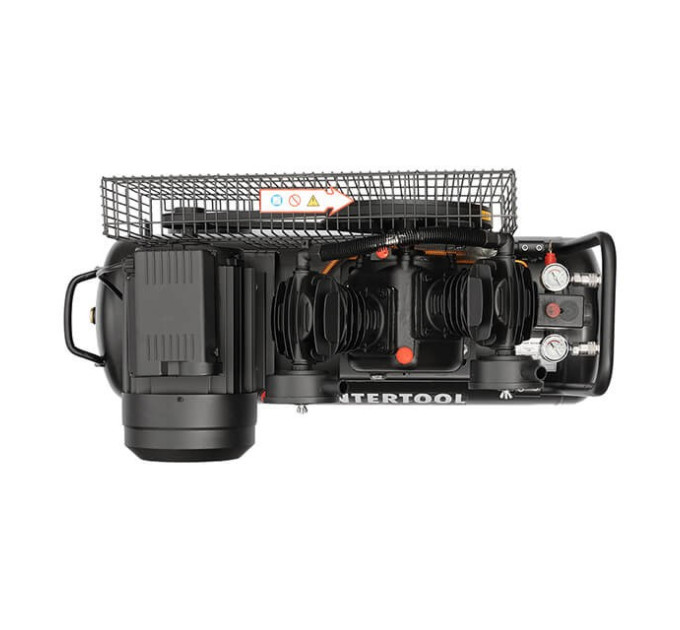 Компрессор STORM, 50 л, 3 кВт, 220 В, 10 атм, 500 л/мин, 2 цилиндра INTERTOOL PT-0016