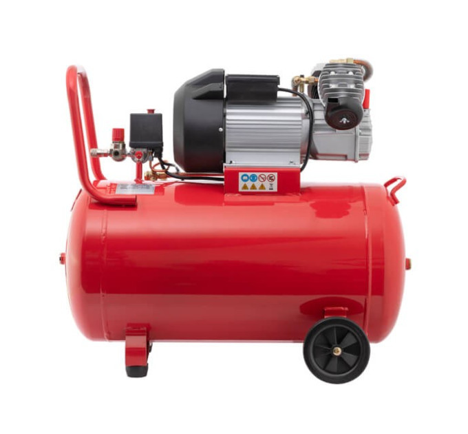 Компрессор 100 л, 3 кВт, 220 В, 10 атм, 420 л/мин, 2 цилиндра INTERTOOL PT-0008