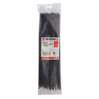 Хомут пластиковый 4,8*350 мм, черный, 100 ед. INTERTOOL TC-4836