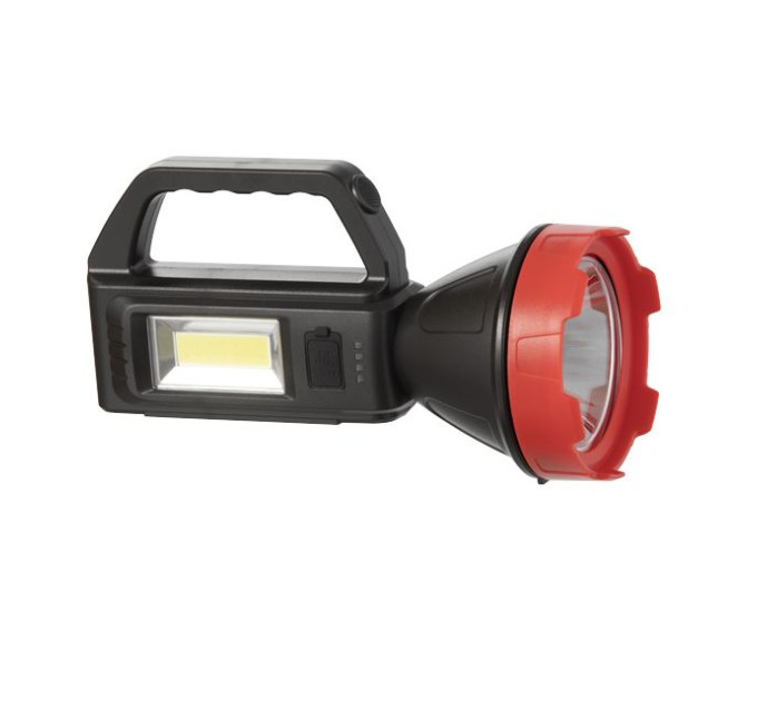 Фонарь аккумуляторный 1LED + 1COB LED, power bank, индикатор заряда, солнечная панель INTERTOOL LB-0107