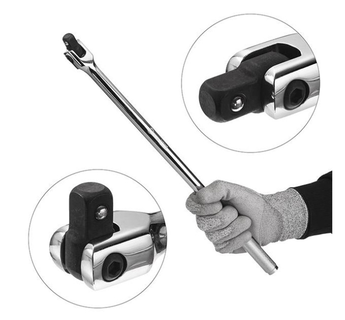 Вороток с шарниром STORM, 1/2", 450 мм, Cr-V INTERTOOL ET-1034