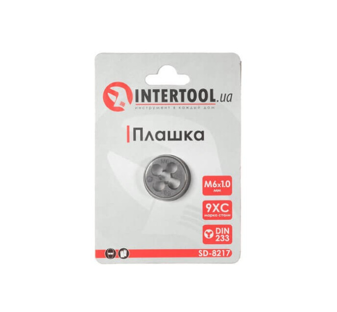 Плашка M6x1,0 мм INTERTOOL SD-8217
