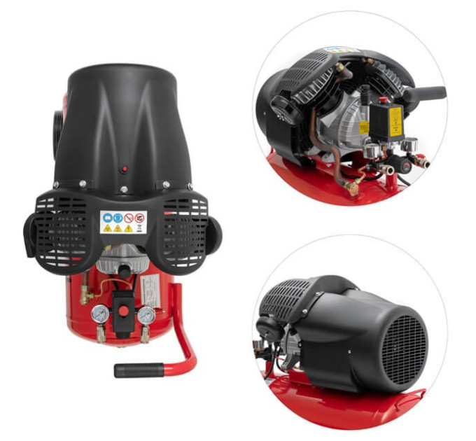 Компрессор 50 л, 2,23 кВт, 220 В, 10 атм, 354 л/мин, 2 цилиндра INTERTOOL PT-0004