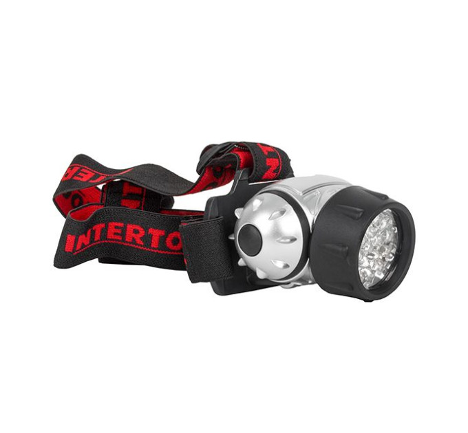 Фонарь налобный светодиодный, четыре режима работы, 19 LED, батарейки 3 ААА INTERTOOL LB-0301