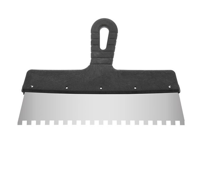 Шпатель из нержавеющей стали 300 мм, зубцы 8*8 мм INTERTOOL KT-2308