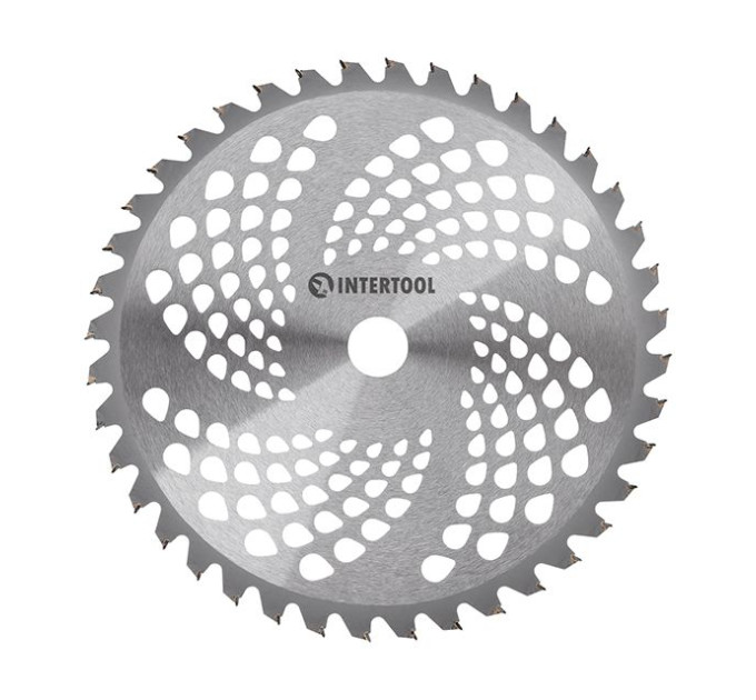 Нож для мотокосы 255*25.4 мм, 40 зубьев, с твердосплавными напайками INTERTOOL DT-2239