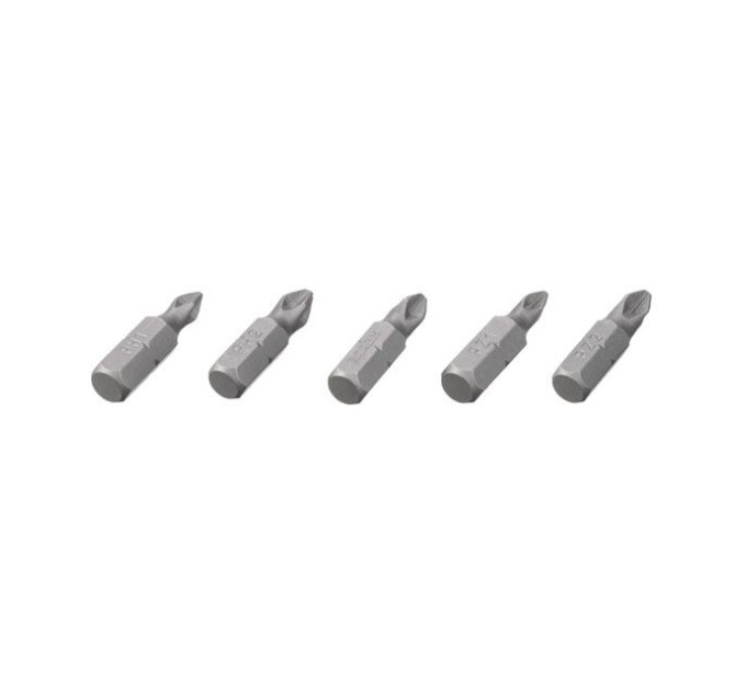 Комплект викруткових насадок PH1, PH2, PZ1, PZ2, S2, 5 од., STORM INTERTOOL VT-0210
