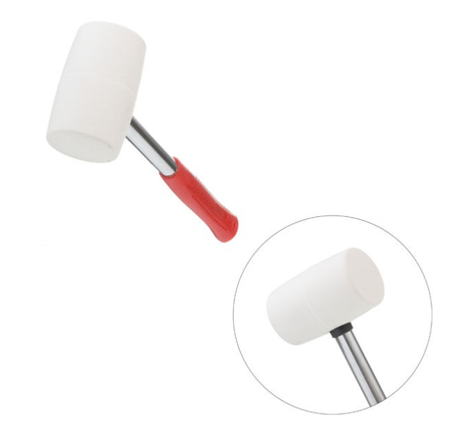 Киянка гумова 450 г, бiла гума, металева ручка INTERTOOL HT-0227