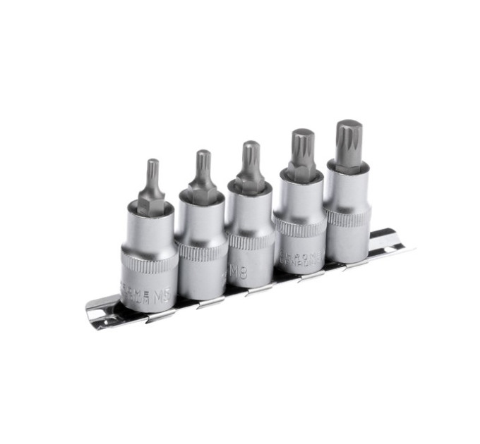 Набір сплайнів на планці М5-М12, 1/2", 5 од. INTERTOOL HT-1850