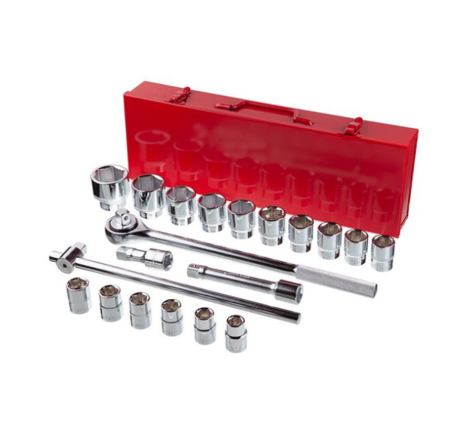 Набор инструментов 3/4", 20 ед., металлический кейс INTERTOOL ET-6024