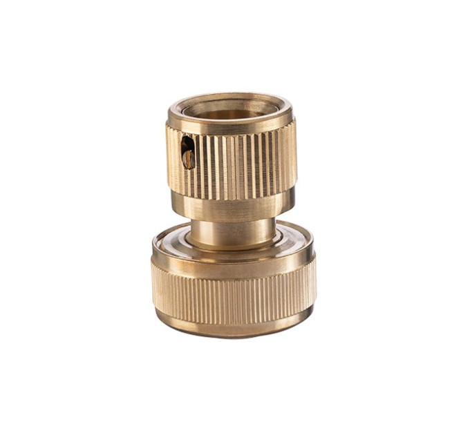 Коннектор латунный с аквастопом 1/2" на шланг 3/4" STORM INTERTOOL GE-1217