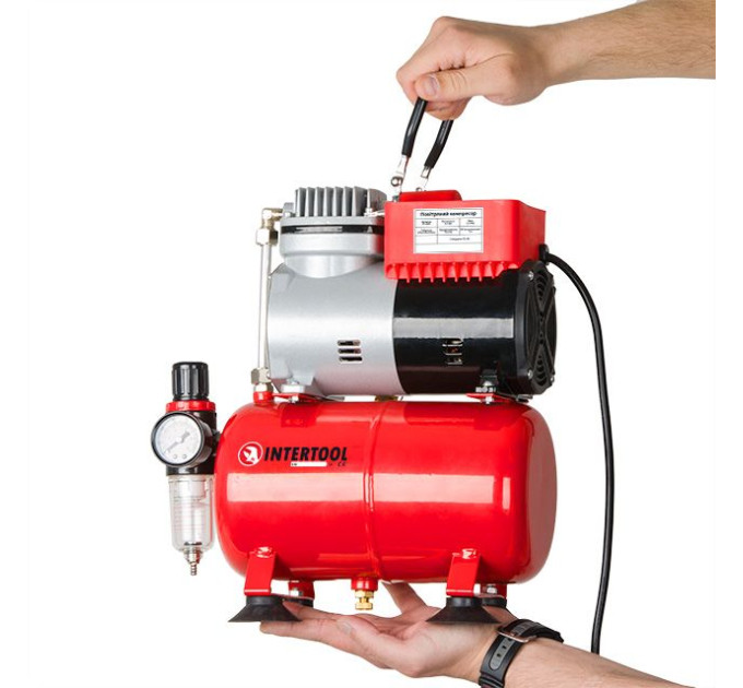 Компрессор безмасляный 3 л, 0,3 кВт, 220 В, 3,2 атм, 45 л/мин. INTERTOOL PT-0001