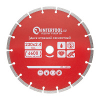 Диск сегментный отрезной 230 мм, алмазный 22-24% INTERTOOL CT-1010