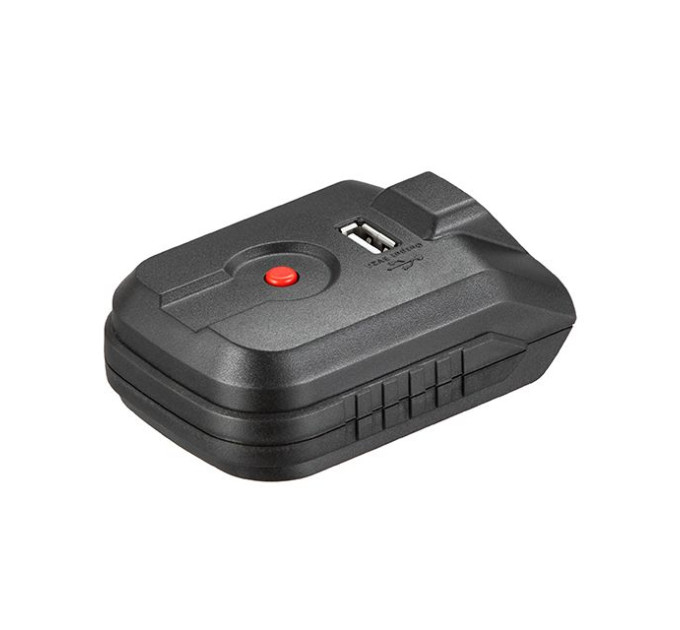 Адаптер для аккумулятора Li-ion 20 В, USB 2A, LED фонарь INTERTOOL WT-9300