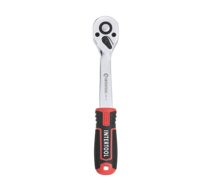 Рукоятка с храповым механизмом STORM 3/8", 72 зуба, Cr-V INTERTOOL ET-8002