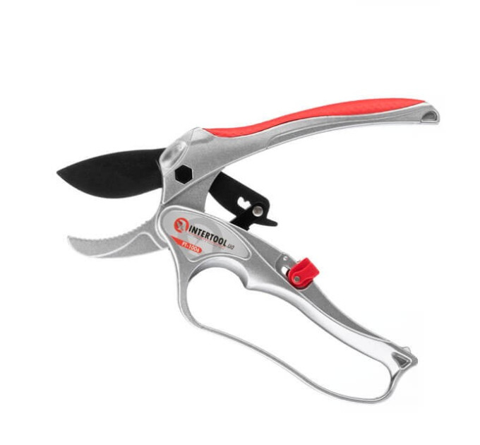 Секатор з храповим механізмом, 180 мм INTERTOOL FT-1006