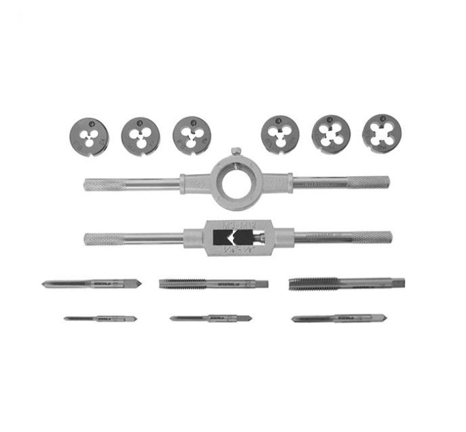 набор плашек M3-M10, метчиков M3-M10, 14 ед. INTERTOOL SD-8024
