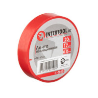 Лента изоляционная 20 м, 17*0.15 мм, красная INTERTOOL IT-0050