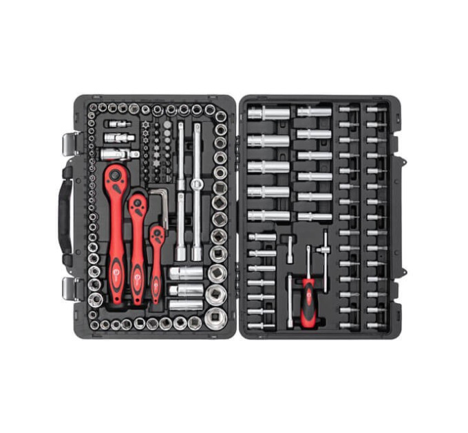 Профессиональный набор инструментов 1/4", 3/8", 1/2", 151 ед., Cr-V INTERTOOL ET-7151