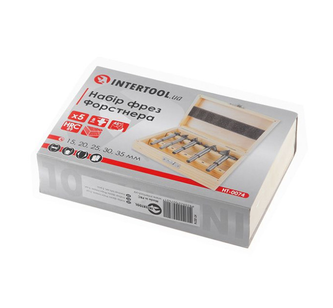 Набір фрез Форстнера, 5 од. INTERTOOL HT-0074