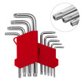 Набір ключів Г-подібних TORX з отвором 9 од., Т10-Т50, Cr-V INTERTOOL HT-0604