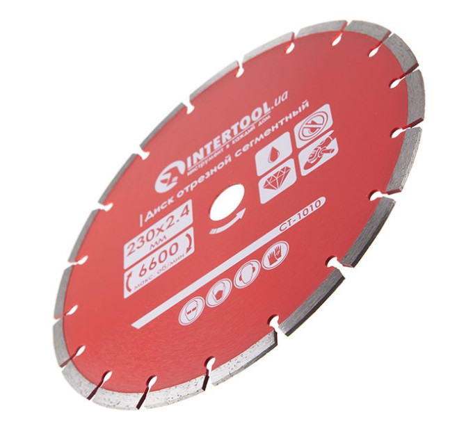 Диск сегментный отрезной 230 мм, алмазный 22-24% INTERTOOL CT-1010