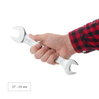 Ключ рожковый 24-27 мм, STORM, Cr-V, покрытие сатин-хром INTERTOOL XT-1124 Ключ рожковый 24-27 мм, STORM, Cr-V, покрытие сатин-хром INTERTOOL XT-1124
