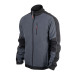 Куртка SOFTSHELL, темная серо-черная, трехслойная, ткань стрейч 300GSM 100D, с водо- и ветрозащитой, XL INTERTOOL SP-3134