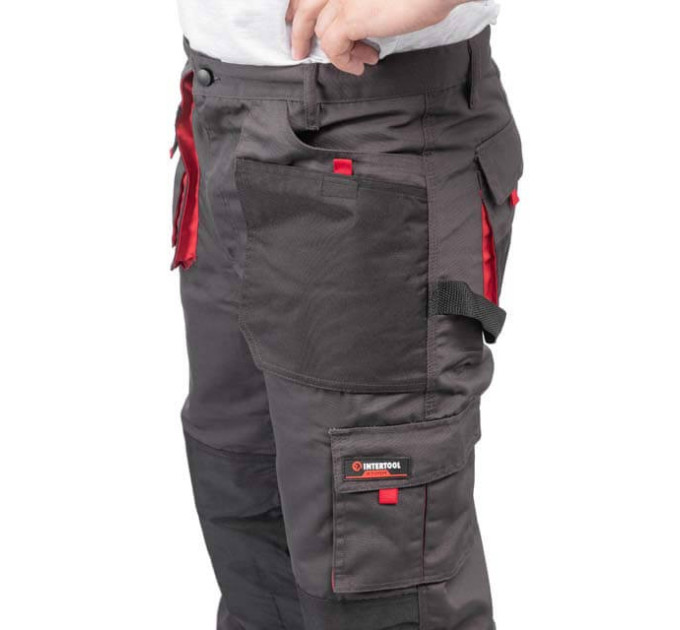 Брюки рабочие 80% полиэстер, 20% хлопок, плотность 260 г/м², L INTERTOOL SP-3013