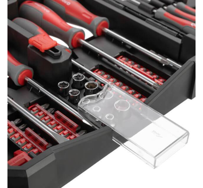 набор отверток с комплектом насадок и головок 63 ед. INTERTOOL VT-3363