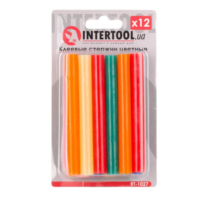 комплект стержней клеевых цветных 11,2*100 мм, 12 ед. INTERTOOL RT-1027