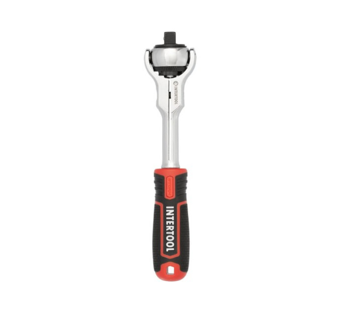 Рукоятка с храповым механизмом поворотная STORM 3/8", 72 зуба, Cr-V INTERTOOL ET-8008