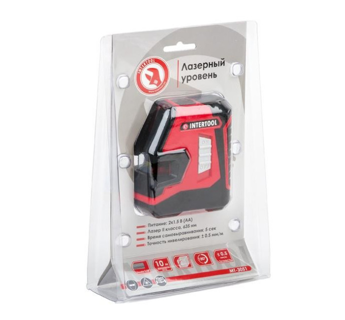 Рівень лазерний 180°, 2 лазерні головки INTERTOOL MT-3051