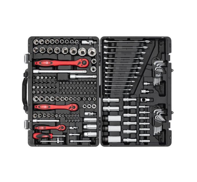 Профессиональный набор инструментов 1/4", 3/8", 1/2", 176 ед., Cr-V INTERTOOL ET-7176
