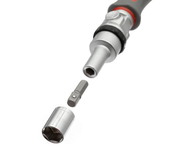 Викрутка реверсивна з карданом і комплектом насадок 21 од. INTERTOOL VT-3360