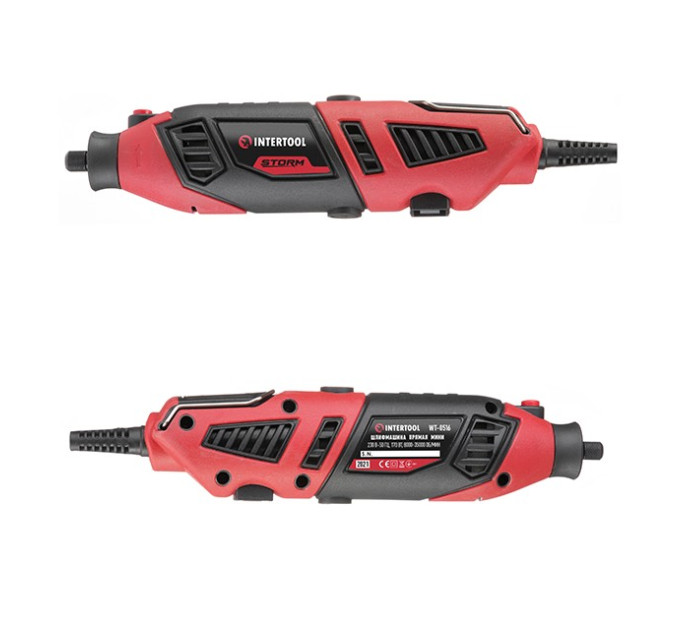 Шлифмашина прямая (гравер), 170 Вт, 8000-35000 об/мин, 120 ед, кейс, стойка, гибкий вал, фрезерная насадка INTERTOOL WT-0516